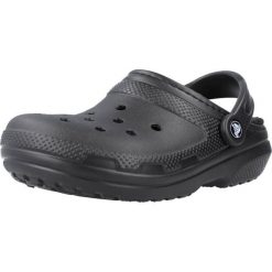 Sandały CROCS CLASSIC LINED CLOG Czarny. Czarne klapki damskie Crocs, bez wzorów, z gumy, sportowe, bez obcasa. Za 265.99 zł.