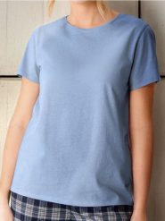 Koszulka basic - błękitny. Niebieskie t-shirty damskie Sinsay, l, bez wzorów, bez kołnierzyka. W wyprzedaży za 7.99 zł.
