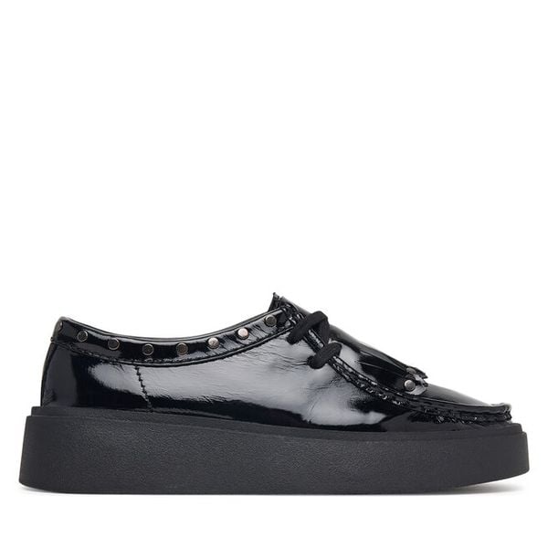 Półbuty Clarks. Czarne półbuty damskie Clarks, bez wzorów, bez obcasa, na płaskiej podeszwie, bez zapięcia. Za 569.99 zł.
