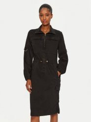 Aeronautica Militare Sukienka codzienna 242VE095DCT3419 Czarny Regular Fit. Czarne sukienki damskie Aeronautica Militare, na co dzień, bez wzorów, z lyocellu, bez kołnierzyka, bez ramiączek, proste. Za 869.00 zł.