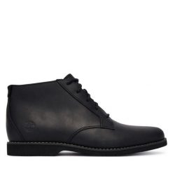 Trzewiki Timberland. Czarne botki męskie Timberland, bez wzorów, bez zapięcia. Za 549.99 zł.