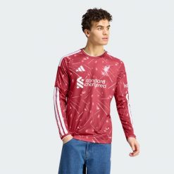 Koszulka podstawowa z długim rękawem Liverpool FC 26/27. Czerwone koszulki sportowe męskie Adidas, s, bez wzorów, z dzianiny, bez kołnierzyka, bez ramiączek, do piłki nożnej, climacool (adidas). Za 479.00 zł.