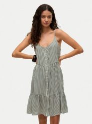 Vero Moda Sukienka letnia Bumpy 10325283 Zielony Loose Fit. Zielone sukienki damskie Vero Moda, na lato, xs, bez wzorów, z wiskozy, bez kołnierzyka, bez ramiączek. W wyprzedaży za 109.99 zł.