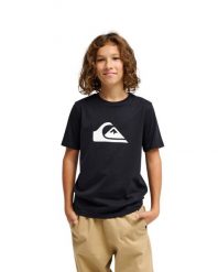 Koszulka z krótkim rękawem dla Chłopcy EV COMP LOGO Czarny. Czarne t-shirty dla chłopców Quiksilver, bez wzorów, z bawełny, bez ramiączek. Za 74.99 zł.