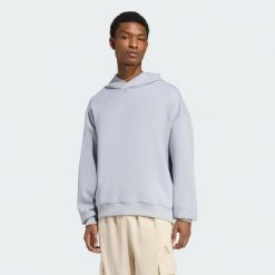 Bluza z kapturem Soft Lux. Szare bluzy męskie Adidas, l, bez wzorów, z kapturem. Za 349.00 zł.