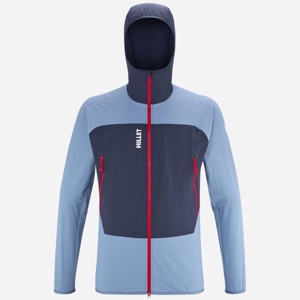 Kurtka softshell męska Millet Fusion XCS Hoodie M active fit. Niebieskie kurtki męskie Millet, m, bez wzorów, z softshellu, bez kaptura. W wyprzedaży za 542.05 zł.