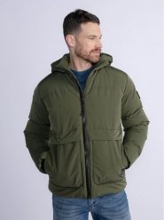 Petrol Industries Kurtka zimowa M-3030-JAC100 Zielony Regular Fit. Zielone kurtki męskie Petrol Industries, na zimę, m, bez wzorów, z syntetyku, bez kaptura. Za 379.99 zł.