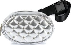 Krateczka Srebrna damska nerka saszetka na pasek biodrówka owalna B15. Szare paski damskie Krateczka, bez wzorów. Za 39.59 zł.