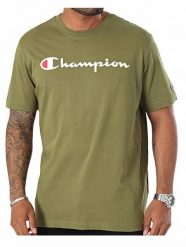 Koszulka męska Champion SS Tee. Zielone koszulki sportowe męskie Champion, l, bez wzorów, z bawełny, bez kołnierzyka, bez ramiączek. Za 98.99 zł.