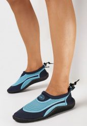 Granatowo-Niebieskie Buty Sportowe do Wody ze Ściągaczem i Elastyczną Podeszwą Indal. Niebieskie obuwie sportowe damskie Born2be, bez wzorów, żeglarskie. Za 29.99 zł.