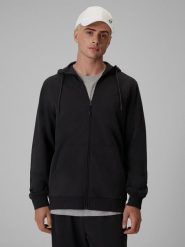 4F Bluza dresowa regular z kapturem męska - szara L. Szare bluzy męskie 4f, l, bez wzorów, z dresówki, z kapturem. Za 169.99 zł.