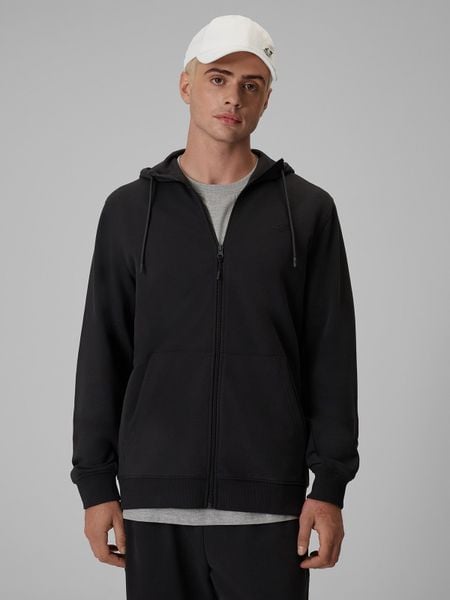 4F Bluza dresowa regular z kapturem męska - szara L. Szare bluzy męskie 4f, l, bez wzorów, z dresówki, z kapturem. Za 169.99 zł.