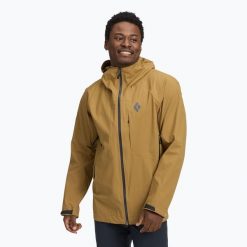 Kurtka przeciwdeszczowa męska Black Diamond Highline Stretch Shell. Brązowe kurtki męskie Black Diamond, m, bez wzorów, sportowe, bez kaptura. Za 1,099.00 zł.