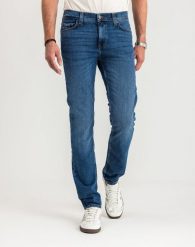Spodnie Męskie Jeansowe Mustang Vegas Slim Denim Blue 1015043 5000 702, W32 L34. Niebieskie eleganckie spodnie męskie Mustang, l, bez wzorów, z bawełny, długie. Za 219.99 zł.