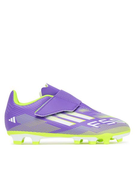 Adidas Buty do piłki nożnej F50 Club Hook-and-Loop Firm/Multi-Ground Boots Kids JI0036 Fioletowy. Fioletowe buty sportowe chłopięce Adidas, bez wzorów, ze skóry, bez zapięcia, do piłki nożnej. Za 159.99 zł.