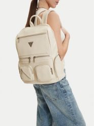 Guess Jeans Plecak CWBEO-GUESS-B-006-09 Écru. Białe plecaki damskie Guess Jeans, z aplikacjami, z jeansu. Za 299.99 zł.