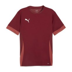 Koszulka Puma TeamGoal. Czerwone koszulki sportowe męskie Puma, bez wzorów, bez kołnierzyka, bez ramiączek, do piłki nożnej. Za 149.13 zł.