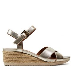 Espadryle Geox. Żółte sandały damskie Geox, bez wzorów, bez obcasa, bez zapięcia. Za 249.99 zł.