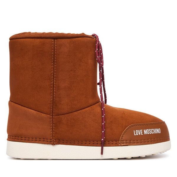 Śniegowce LOVE MOSCHINO. Brązowe śniegowce i trapery damskie Love Moschino. Za 709.99 zł.