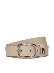 Tommy Jeans Pasek Damski Tjw Oval 3.0 AW0AW15836 Beżowy. Brązowe paski damskie Tommy Jeans, bez wzorów, z jeansu. Za 109.99 zł.