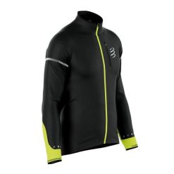 Kurtka przeciwwiatrowa męska Compressport Hurricane Windproof Jacket Flash. Czarne kurtki męskie Compressport, m, bez wzorów, bez kaptura. Za 419.99 zł.