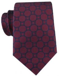 Bordowy Krawat w Duże Grochy - Alties. Czerwone krawaty i muchy Alties, bez wzorów, z tkaniny, eleganckie. Za 55.00 zł.