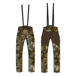 Spodnie z szelkami Solognac 900 Warm wodoodporne camo treemetic. Brązowe spodnie sportowe męskie SOLOGNAC, l, bez wzorów, ze skóry, outdoorowe. Za 549.99 zł.