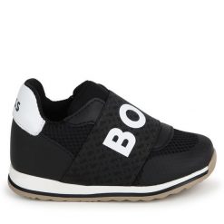 Sneakersy BOSS. Czarne trampki i tenisówki chłopięce Boss, bez wzorów, bez zapięcia. Za 839.99 zł.