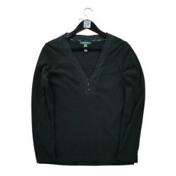 Second life - Długi rękaw Kobieca koszulka czarna - Jak nowy. Czarne t-shirty damskie Ralph Lauren, bez wzorów, bez kołnierzyka. Za 76.10 zł.