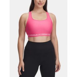 Biustonosz do jogi i pilatesu damski Under Armour Mid Crossback. Czerwone obuwie sportowe damskie Under Armour, bez wzorów, na fitness i siłownię. Za 110.99 zł.
