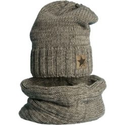 Czapka z kominkiem ocieplana Cz+K 156A. Szare czapki dla dzieci Proman. Za 58.80 zł.
