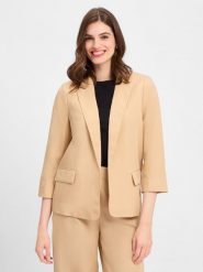 Zero Marynarka damska z zawartością lnu Kobiety Lyocell beżowy jednolity, 34. Brązowe żakiety damskie zero, bez wzorów, z lyocellu, eleganckie. Za 499.95 zł.