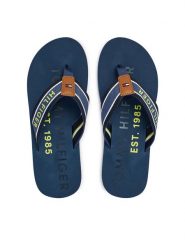 Tommy Hilfiger Japonki Sporty Hilfiger Beach Sandal FM0FM05805 Niebieski. Niebieskie buty sportowe męskie Tommy Hilfiger, z materiału, bez zapięcia. Za 169.99 zł.