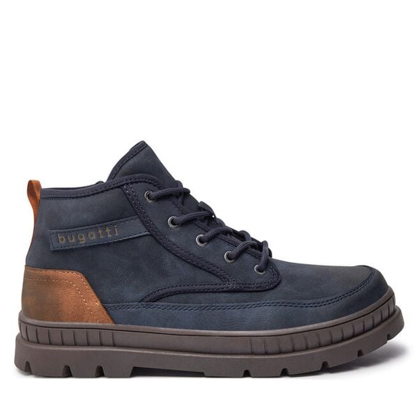 Trzewiki Bugatti. Niebieskie botki męskie Bugatti, bez wzorów, bez zapięcia. Za 319.99 zł.