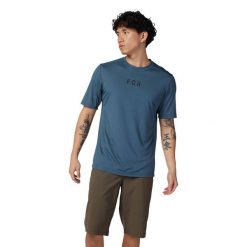 Koszulka rowerowa męska Fox Racing Ranger Moth. Niebieskie koszulki sportowe męskie Fox Racing, m, bez wzorów, bez kołnierzyka, bez ramiączek, rowerowe. Za 160.00 zł.