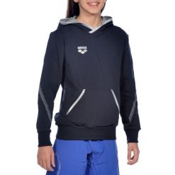 Bluza Arena Team Line Hoodie junior z kapturem. Niebieskie bluzy sportowe damskie Arena, m, bez wzorów, z bawełny, z kapturem, do biegania. Za 71.98 zł.