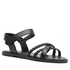 Sandały Nelli Blu. Czarne sandały dziewczęce Nelli Blu, bez zapięcia. Za 89.99 zł.