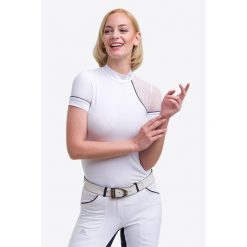 Koszulka jeździecka damska Modern Dame. Białe t-shirty i topy dla dziewczynek CAVALLIERA, bez wzorów, bez ramiączek. Za 352.00 zł.