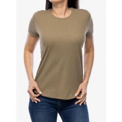 Koszulka bawełniana damska Royal Robbins Basecamp Tee. Zielone koszulki sportowe damskie ROYAL ROBBINS, bez wzorów, z bawełny, bez kołnierzyka, bez ramiączek. Za 218.99 zł.