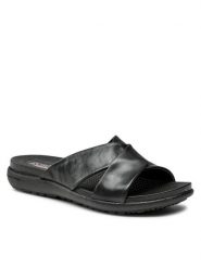 Go Soft Klapki WI16-5702-03 Czarny. Czarne klapki damskie GO SOFT, bez wzorów, ze skóry, bez obcasa. Za 149.99 zł.
