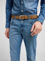 MESKI PASEK LEE SUEDE BELT KHAKI 112372690. Brązowe paski damskie Lee, bez wzorów. Za 99.99 zł.