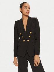 Elisabetta Franchi Marynarka GI-093-46E2-V560 Czarny Regular Fit. Czarne żakiety damskie Elisabetta Franchi, bez wzorów, z syntetyku. Za 1,909.00 zł.