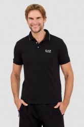 EA7 Czarna koszulka polo. Czarne koszulki polo męskie EA7 Emporio Armani, l, bez wzorów, bez ramiączek. W wyprzedaży za 359.99 zł.