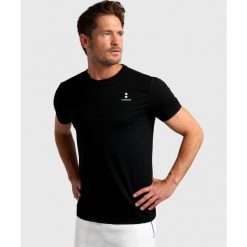 Koszulka sportowa męska Comfort. Czarne koszulki sportowe męskie NORDICDOTS, m, bez wzorów, z bawełny, bez kołnierzyka, bez ramiączek. Za 185.00 zł.