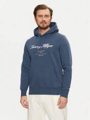 Tommy Hilfiger Bluza Script Logo MW0MW33631 Niebieski Regular Fit. Niebieskie bluzy męskie Tommy Hilfiger, m, bez wzorów, z bawełny, bez kaptura. Za 349.99 zł.