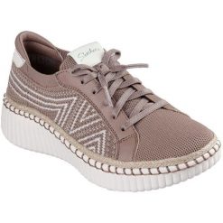 Buty sportowe damskie Skechers Wilshire Blvd Bellevue. Brązowe obuwie sportowe damskie Skechers, bez wzorów, z materiału. Za 390.00 zł.