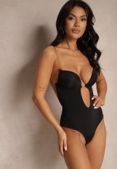 Czarne Modelujące Body z Usztywniany Miseczkami na Regulowanych Ramiączkach Pinnessa. Czarne bielizna wyszczuplająca Renee, l, bez wzorów. Za 69.99 zł.