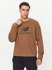 New Balance Bluza Essentials Stacked Logo French Terry Crewneck MT31538 Brązowy Regular Fit. Brązowe bluzy męskie New Balance, m, bez wzorów, z bawełny, bez kaptura. Za 189.99 zł.
