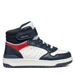 Sneakersy Geox. Niebieskie trampki i tenisówki chłopięce Geox, bez wzorów, bez zapięcia. Za 219.99 zł.