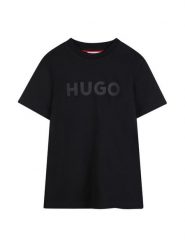 HUGO T-Shirt G01014 D Czarny Regular Fit. Czarne t-shirty dla chłopców Hugo, bez wzorów, z bawełny, bez ramiączek. Za 209.99 zł.